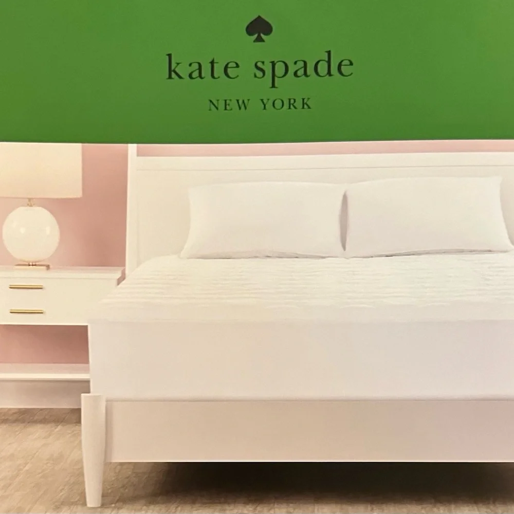 🎁Kate Spade Mattress Pad - King Size - White - Dots Pattern - 100% Cotton